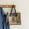 Bolsa de Maquillaje Portátil de Gran Capacidad, Transparente, Bolsa de Almacenamiento Simple y Elegante, Conveniente para Viajar, Neceser Transparente de PVC