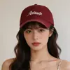 Gorra Casual Estilo Coreano con Bordado de Letras para Mujer, Ala Ancha, Gorra de Béisbol que Adelgaza el Rostro, Gorra de Exterior de Moda para Cabeza Grande