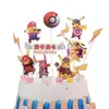 Decoración de pastel amarillo de cumpleaños de Pikachu bikachu elfo de dibujos animados bola juguete para niños enchufe para hornear