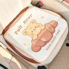 Cojín de verano para asiento de coche de dibujos animados, cómodo, transpirable, cojín fresco para trasero de asiento de coche, lindo cojín de oso puff para asiento de coche