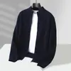 Cárdigan de lana pura transfronterizo para hombre, cuello alto, con cremallera completa, nuevo suéter de punto de lana para otoño e invierno