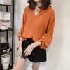 Nueva moda de otoño estilo coreano holgada talla grande manga murciélago camisa para mujer, top de manga larga, blusa casual simple