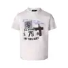 Camiseta de Manga Corta para Hombre, Estilo Americano Ligero, Marca de Moda Urbana, Camiseta con Bordado de Parche Vintage Lavado Estilo Páramo, Cuello Redondo