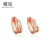 Pendientes Xi Gu E2173 S925 de plata, sencillos, de moda, con doble capa de circonita, con hebilla para la oreja, personalizados, ligeros, de lujo, con diseño de nicho.