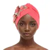 Amazon Aliexpress Nuevo Estilo Sombrero Floral de Color Sólido Sandía, Gorro Envolvente para la Cabeza, Sombrero Africano