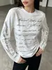 Ropa de Mujer Estilo Americano y2k Ins Estampado en Inglés Camiseta de Manga Larga para Mujer Cuello Redondo Ajustada Capa Base Top Hot Girl Venta al por Mayor