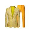 Comercio Exterior Nuevo Traje Estampado de Un Botón para Hombre Ropa para Actuación Escénica Traje Casual para Banquete Conjunto de Dos Piezas