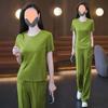 Traje Deportivo de Moda para Mujer 2025 Verano Nuevo Estilo Estilo Occidental Ajustado Suelto Casual Ropa para Correr Conjunto de Dos Piezas
