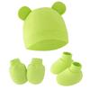 Comercio exterior europeo y americano gorro para llanta de recién nacido guantes antiarañazos cubrepiés gorro de bebé guantes de bebé cubrepiés juego de tres piezas 8327