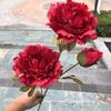 Fabricante Simulada de Peônia de 3 Cabeças Peônia Auspiciosa de 3 Cabeças Peônia Vermelha Casamento Decoração de Casa Flores Artificiais Atacado