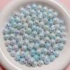 Cuentas de ráfaga de vibrato de 8 mm con agujero recto acrílicas acrílicas aurora degradado colorido AB perlas de imitación de dos colores joyería DIY