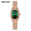 Reloj de Cuarzo Sanda Correa Simple Diamante Ovalado Reloj para Mujer Compacto y Versátil Impermeable Reloj para Examen
