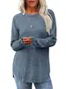 Ropa de Mujer Transfronteriza de Comercio Exterior Europeo y Americano de Amazon Otoño 2026 Nuevo Top Holgado de Cuello Redondo con Dobladillo Curvo Alto-Bajo para Mujer