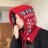 Chapéu balaclava vintage de floco de neve da ilha da Coreia do Sul, chapéu feminino de outono e inverno, de lã quente e espessada, com proteção auricular