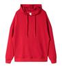 Suéter holgado oversize de otoño e invierno para hombre y mujer, personalizado, grueso de algodón, tejido de rizo grande, color liso, color caramelo, con capucha