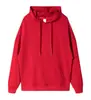 Sudadera con capucha de rizo sin hombros para hombre y mujer de 300 g, Sudadera con capucha de color liso y logo estampado, Sudadera holgada de marca de moda para hombre