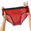 Calzoncillos de Seda Hielo para Hombre, Verano Ultradelgados Transpirables de Secado Rápido de Cintura Baja Sexy de una Pieza, Sin Costuras Amigables con la Piel Transfronterizo