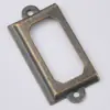 Ranura pequeña para tarjetas marco para tarjetas de presentación asa marco para etiquetas marco cuadrado hierro antiguo clip para tarjeta de cajón marco para marcapáginas 39*18mm