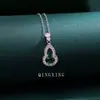 Nuevo Guofeng Moda Joya de Alto Nivel Color Rubí Cadena para Clavícula Colgante de Calabaza con Diamantes Completos Diseño Exquisito de Nicho