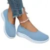Sapatos para Mulheres 2025 Verão Novo Estilo Boca Rasa Slip-On Respirável Tamanho Grande Sapatos Casuais Transfronteiriços Solado Macio Sapatos de Mãe