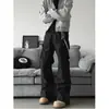 Vibe da High Street Americana Estilo Funcional Calças de Trabalho Paracaidistas com Múltiplos Bolsos para Homens e Mulheres Design Plissado Calças Casuais Micro-Flare Marca Tendência