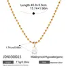 Nuevo Producto de Invierno de Wanxing: Collar con Colgante de Cuentas de la Fortuna Chapado en Oro de 18 Quilates de Acero Inoxidable, Cadena de Hueso de Serpiente en Capas de Moda