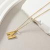 Cross-border hot selling Inglês letras titânio aço colar leve luxo all-match personalidade ouro óleo pressão pingente joias de aço inoxidável