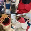 Camisola Feminina An Tinglu Azul Francês com Alças Duplas no Ombro, Corte Slim, Íntimos Slim e Versáteis com Bojo, Top com Costas Bonitas