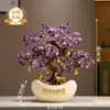 Árvore da Fortuna de Cristal e Tigela de Tesouro, uma Decoração de Alto Padrão Novo Estilo Chinês para Sala de Estar, Bar ou Escritório, Perfeita como Presente