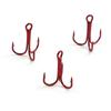 Anzuelo Triple Rojo para Pesca con Señuelo con Anzuelos Dentados y Acabado Níquel Rojo
