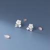 Brincos de Flor de Diamante de Prata Nalan S925 para Mulheres Japoneses e Coreanos Simples Estilo Florestal Mini Brincos de Flor G3427
