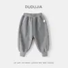Dudu baby calças outono e inverno calças esportivas infantis novas calças masculinas estilo ocidental roupas de inverno para meninas roupas infantis