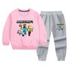 Conjunto de moletom Crewneck Outono 2023 Primavera e Outono Novo Conjunto de Calças e Top Folgados para Crianças com Duas Peças