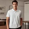 Camisa Polo Masculina de Verão Cor Sólida com Gola Reversível, Manga Curta Casual de Negócios Versátil