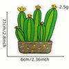 Nuevas Pegatinas de Tela Bordadas de Cactus Verde Parches de Plantas de Dibujos Animados Accesorios para Ropa y Equipaje Etiquetas Bordadas para Computadora