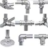 Conectores de Liga de Alumínio 1/2 Polegada, 3/4 Polegada, 1 Polegada, Tubo de Aço Galvanizado Sem Solda Tubo Redondo Estrutura de Prateleira de Estufa Fixadores Cotovelo