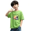 Camiseta de Manga Corta para Niños Verano Nuevo Estilo Niños Algodón Puro Manga Media Tallas Mediana y Grande Niños Camisetas Casuales Holgadas y Camisetas de Base para Niños