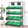 Prateleira de Frutas Rack de Exposição Três Níveis Rack de Legumes Prateleira de Supermercado Rack de Loja de Frutas Frescas Rack de Legumes Supermercado Simples