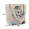 Bolsa de lona de jacquard bordado de dibujos animados 2024, moderna, artística, de hombro, versátil, para trabajo, para ir de compras, portátil