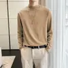 Nueva Camiseta Base Térmica de Color Sólido para Otoño para Hombre, Top Versátil de Alta Gama, Sudadera Camiseta Cálida de Moda