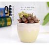 Vaso de flor de polegar pequeno de suculenta criativa com esmalte de fluxo respirável, florzinha, fresco, simples, mudança de forno, suculenta, vaso de flor de cerâmica para plantas coloridas
