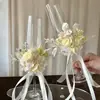 Kit DIY de flor eterna para una estética fresca y sencilla, perfecto como regalo de boda práctico para mejores amigas, amigas, o como regalo de compromiso o matrimonio, incluyendo copas de vino