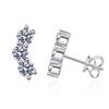 Pendientes de plata S925 con diseño de sonrisa simple y personalizado para mujer, bonitos pendientes elegantes de estilo japonés con líneas geométricas de nicho.