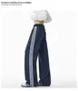 Pantalones de chándal con patrón de escamas de dragón sin sombras en la pared de tres rayas para hombre, pantalones deportivos de pierna ancha de moda para primavera y otoño, nuevo estilo casual de pierna recta