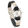 Simples personalizado mão-tecido homens pretos mão-held Mar-estilo leme pulseira de couro cross-border jóias de venda quente