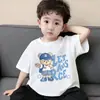 Camisetas Estampadas Suaves de Algodón Puro de Verano para Niños Mayores, Elegantes Camisas de Manga Corta con Cuello Redondo Estilo Coreano, Ropa Infantil, Playeras de Manga Corta para Niños