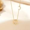 Collar Jinhongyu Sun Moon Tonghui para mujer, plata de ley 925, oro de 14K, estilo coreano, moderno, estilo ins, cadena de clavícula de alta calidad
