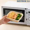 Cajas de comida desechables de almidón de maíz, disponibles comercialmente para venta al por mayor, tazones redondos con tapas, aptos para microondas, engrosados y adecuados para empacar comidas ligeras