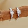 Pendientes minimalistas de plata de ley S925 con garra de aire y hebilla de diamante para mujer, de alta gama, combinables, europeos y americanos.