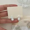 Novos Brincos de Zircônia e Pérola Estilo Francês, Brincos Versáteis e da Moda com um Design Único e Simples para Mulheres